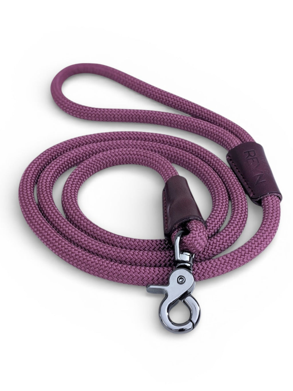 Aubergine Dog Lead - Gunmetal