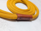 Gold Rope Dog Lead, genuine leather, antique brass clasp, 140cm leash