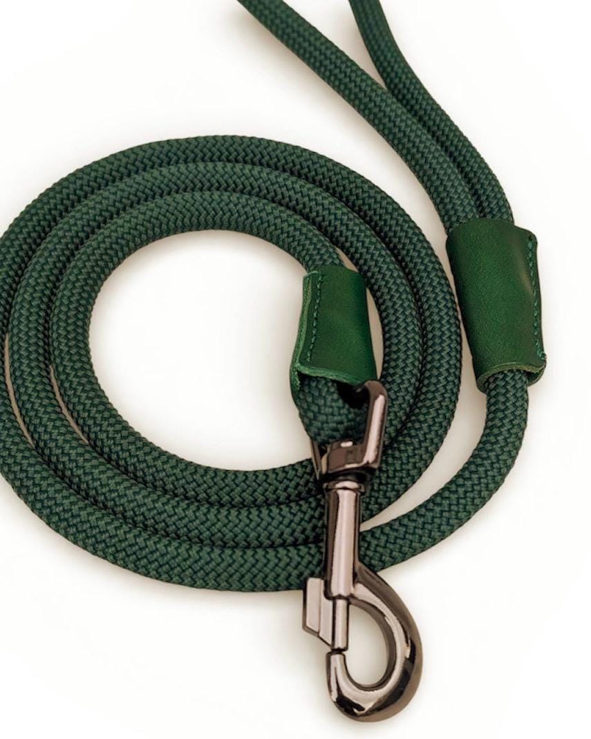 Deep Green Dog Lead - OEKOT-TEX Certified Rope | made in the UK