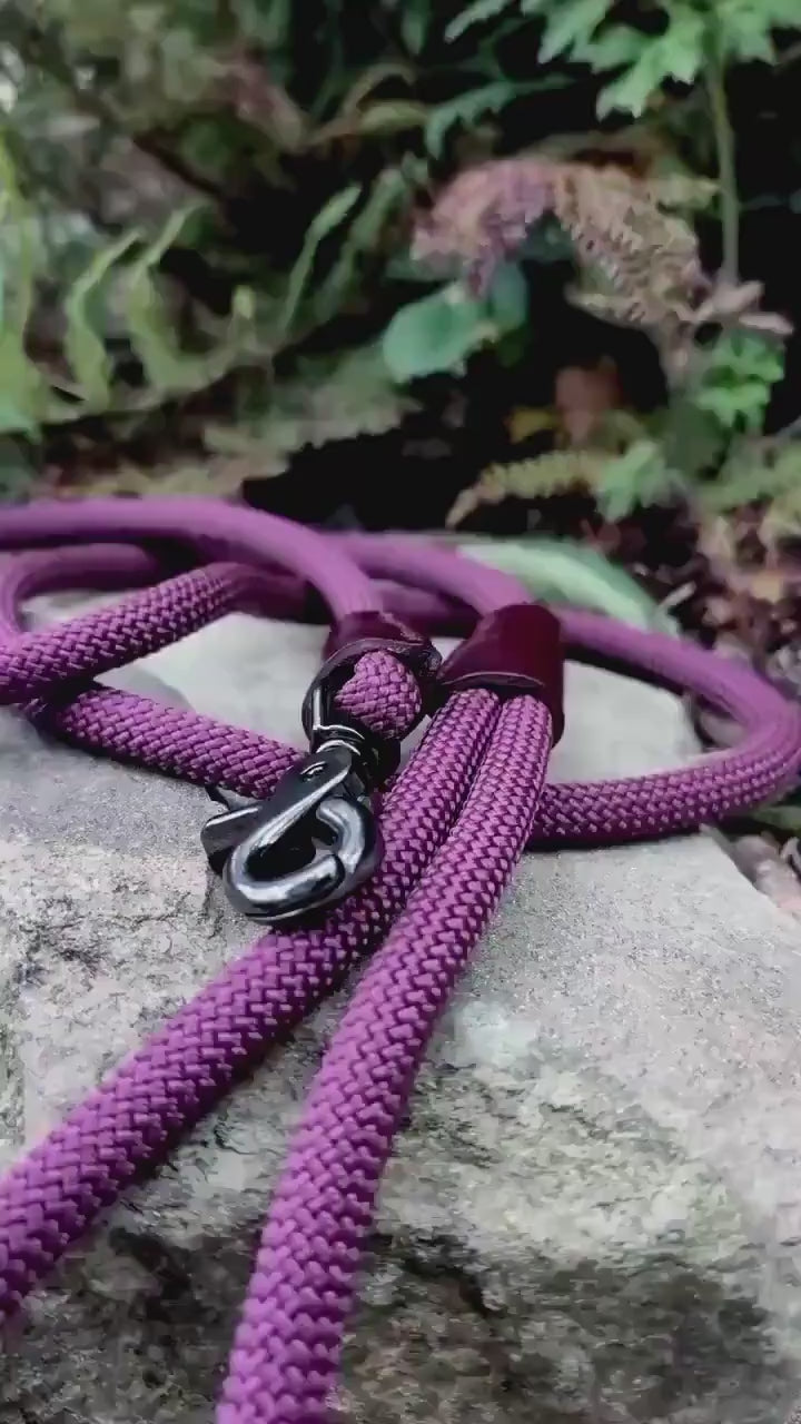 Aubergine Dog Lead - Gunmetal