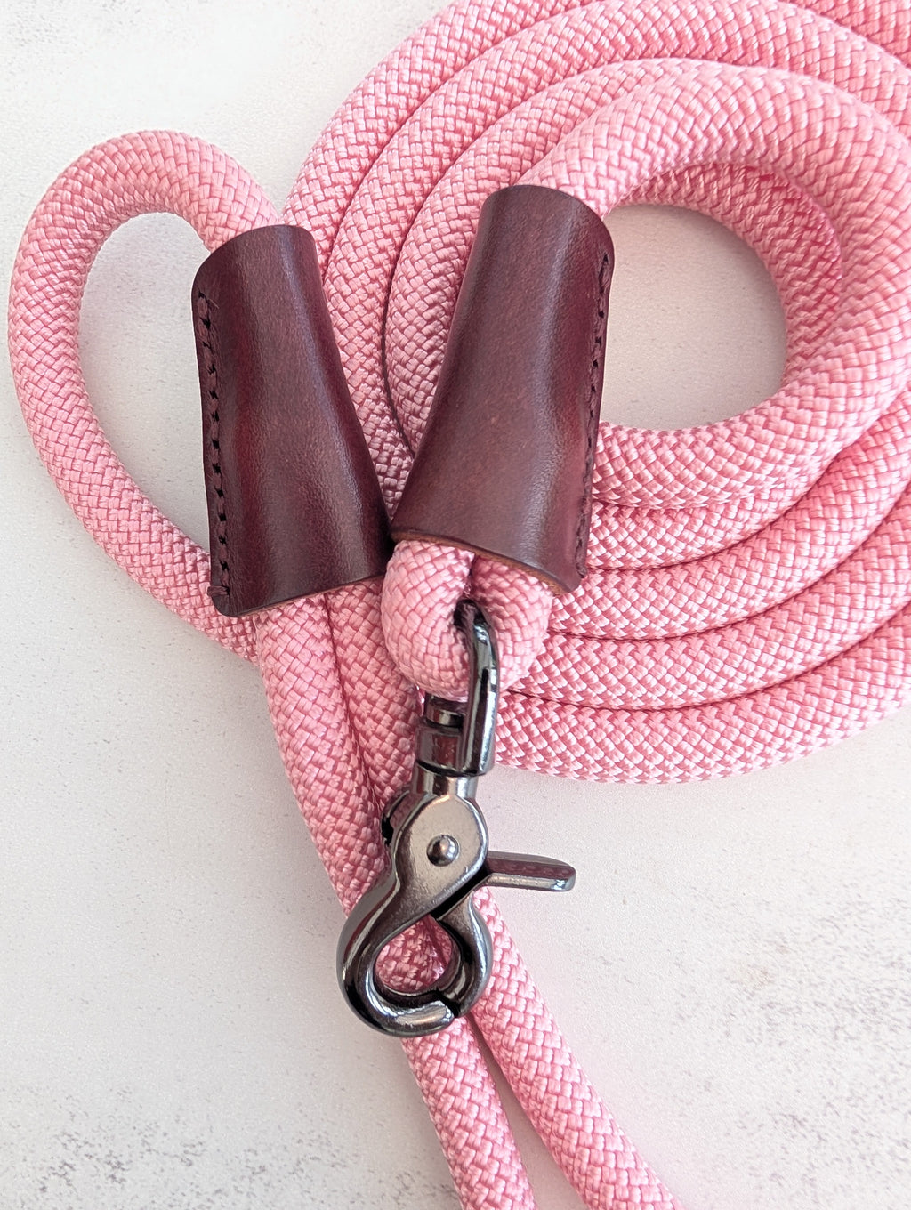Cotton Candy Pink Dog Lead-Gunmetal